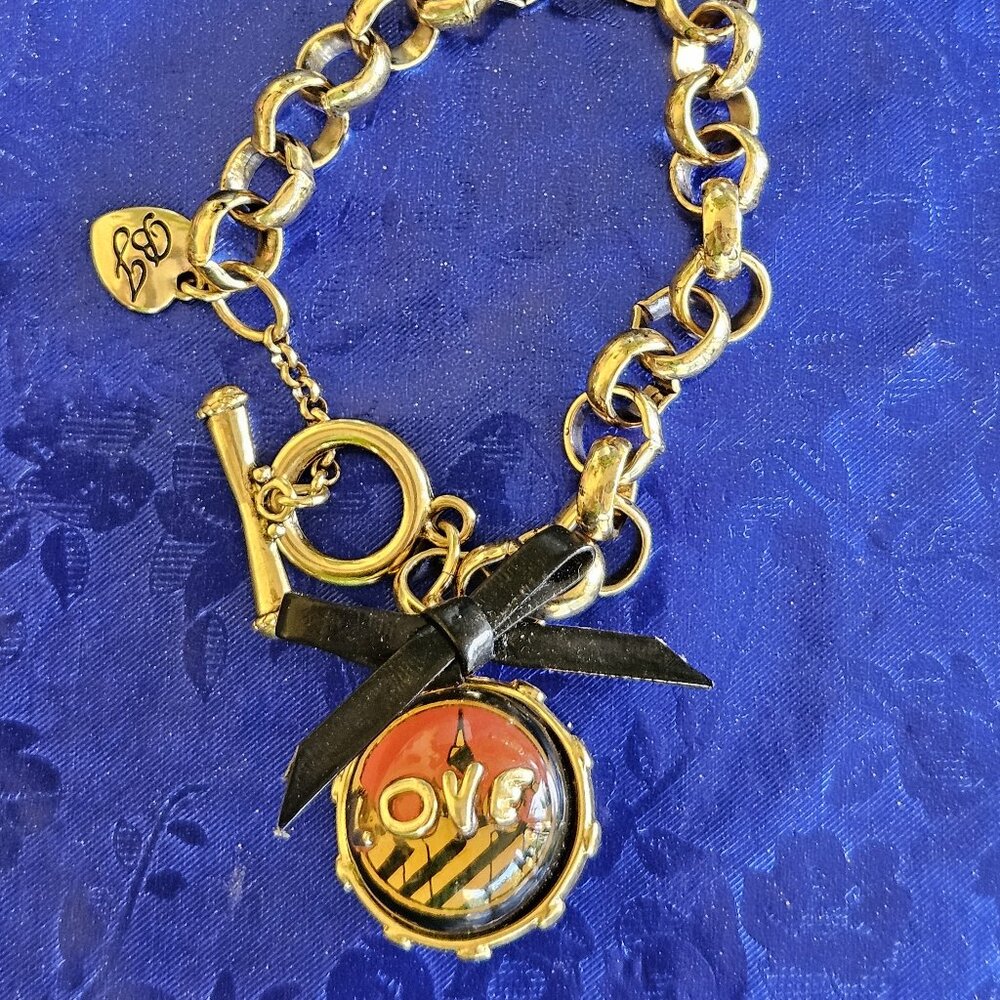 🦩🩵Betsey CRUISE Travel "Mami Chic" Love Ball Toggle Bracelet - NWOT🩵🦩